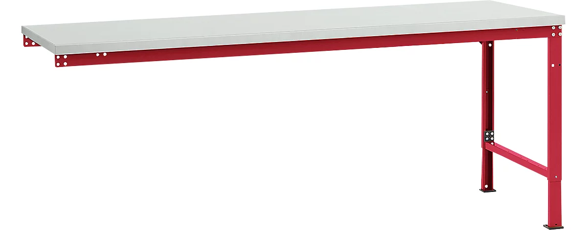 Mesa de extensión Manuflex UNIVERSAL especial, tablero plástico, 2000x1000, rojo rubí