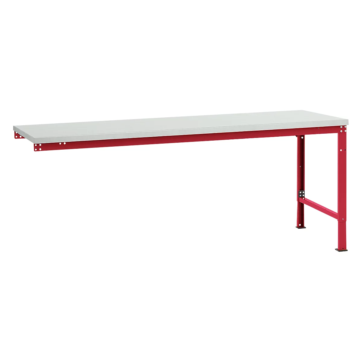 Mesa de extensión Manuflex UNIVERSAL especial, tablero plástico, 2000x1000, rojo rubí