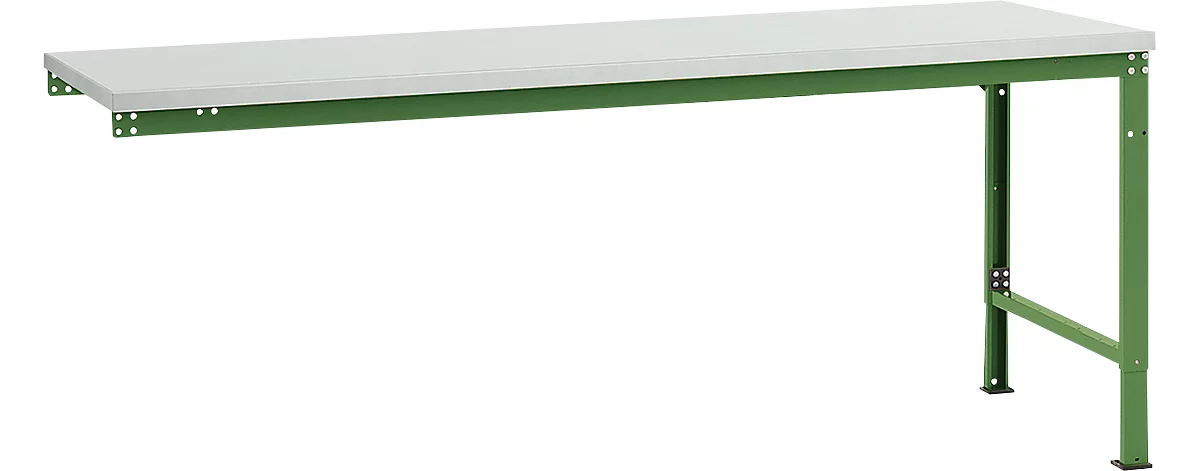 Mesa de extensión Manuflex UNIVERSAL especial, tablero plástico, 2000x1000, verde reseda