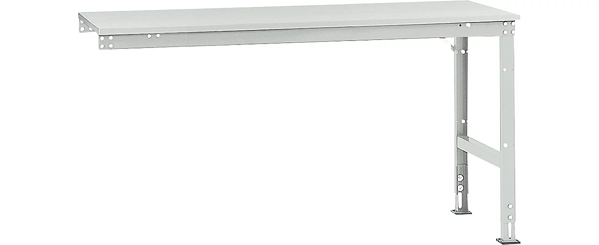 Mesa de extensión Manuflex UNIVERSAL estándar, 1750 x 800 mm, melamina gris luminoso, gris luminoso