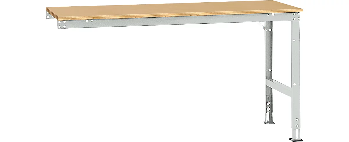 Mesa de extensión Manuflex UNIVERSAL estándar, 1750 x 800 mm, multiplex natural, gris luminoso