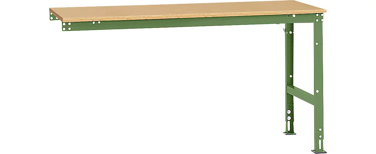 Mesa de extensión Manuflex UNIVERSAL estándar, 1750 x 800 mm, multiplex natural, verde reseda