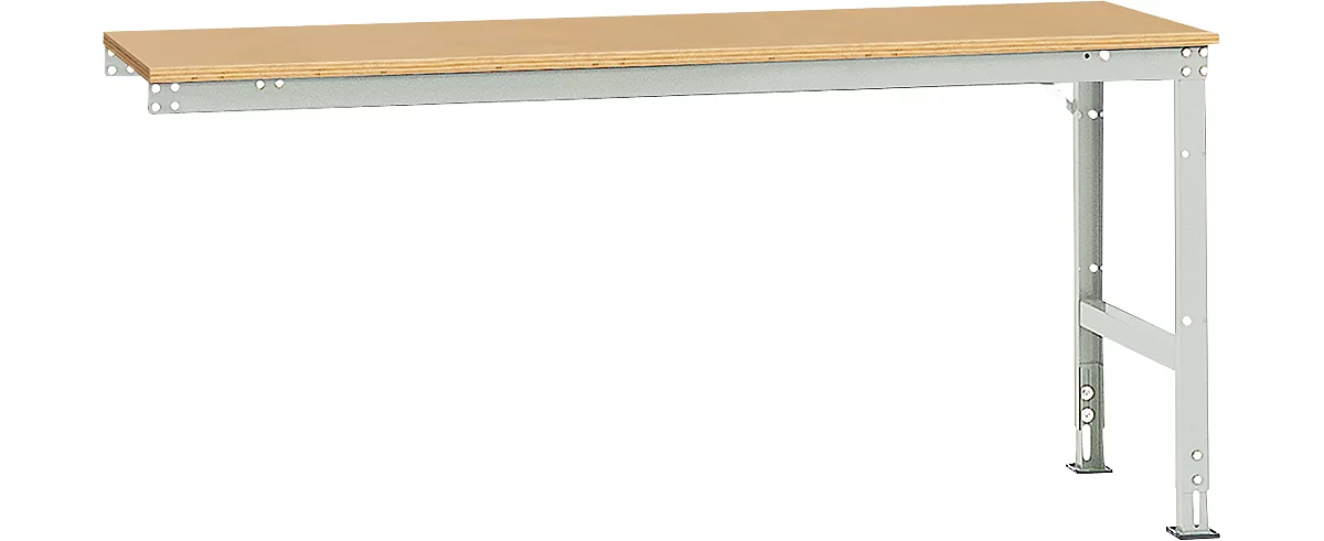 Mesa de extensión Manuflex UNIVERSAL estándar, 2000 x 800 mm, multiplex natural, gris luminoso
