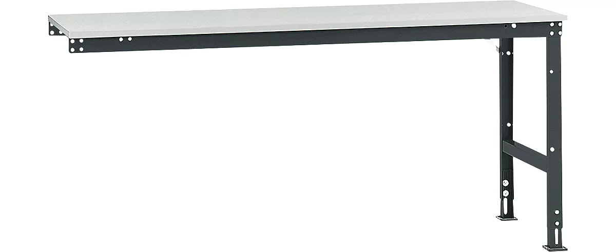 Mesa de extensión Manuflex UNIVERSAL estándar, 2000 x 800 mm, plástico gris luminoso, antracita