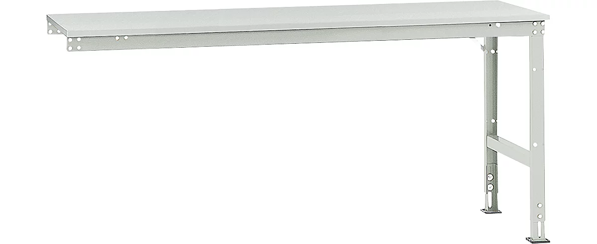 Mesa de extensión Manuflex UNIVERSAL estándar, 2000 x 800 mm, plástico gris luminoso, gris luminoso
