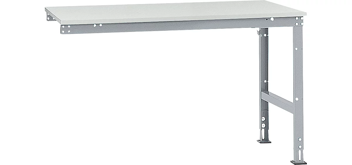 Mesa de extensión Manuflex UNIVERSAL estándar, tablero melamina, 1500x1000, aluminio plateado