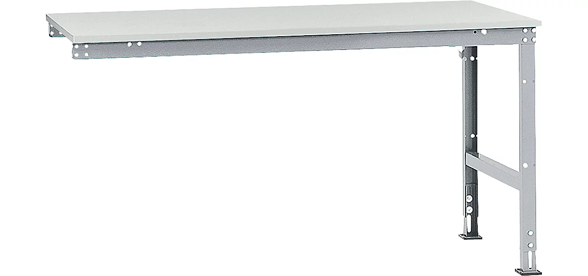 Mesa de extensión Manuflex UNIVERSAL estándar, tablero melamina, 1750x1000, aluminio plateado