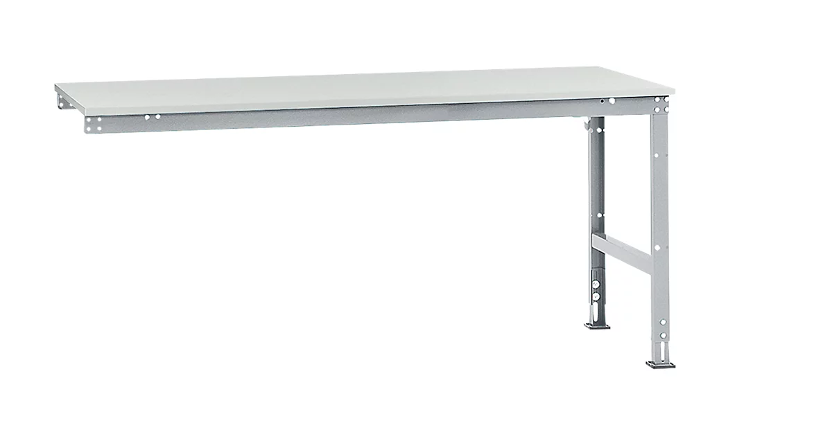 Mesa de extensión Manuflex UNIVERSAL estándar, tablero melamina, 2000x1000, aluminio plateado