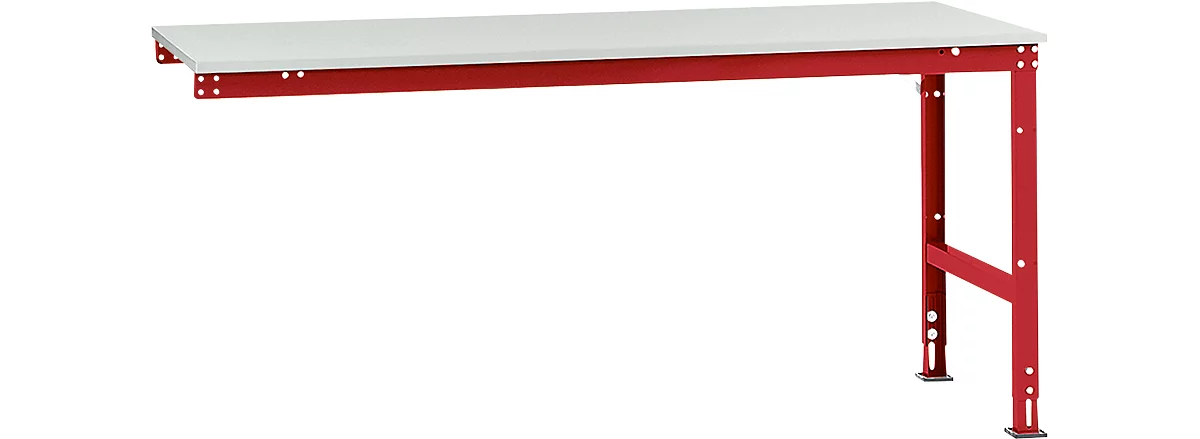 Mesa de extensión Manuflex UNIVERSAL estándar, tablero melamina, 2000x1000, rojo rubí