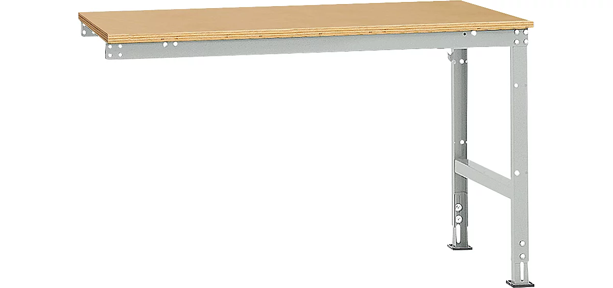 Mesa de extensión Manuflex UNIVERSAL estándar, tablero multiplex, 1500x1000, gris luminoso