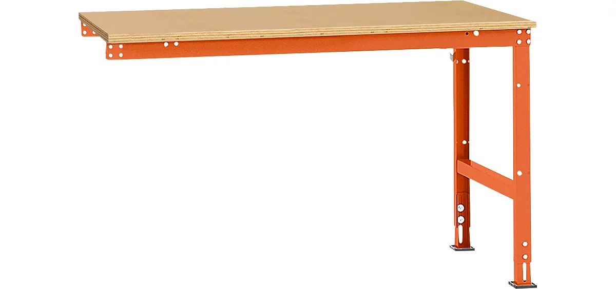 Mesa de extensión Manuflex UNIVERSAL estándar, tablero multiplex, 1500x1000, rojo anaranjado