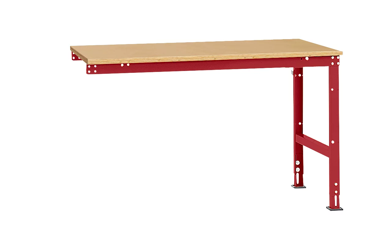 Mesa de extensión Manuflex UNIVERSAL estándar, tablero multiplex, 1500x1000, rojo rubí