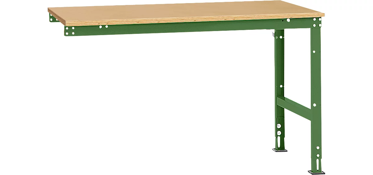 Mesa de extensión Manuflex UNIVERSAL estándar, tablero multiplex, 1500x1000, verde reseda