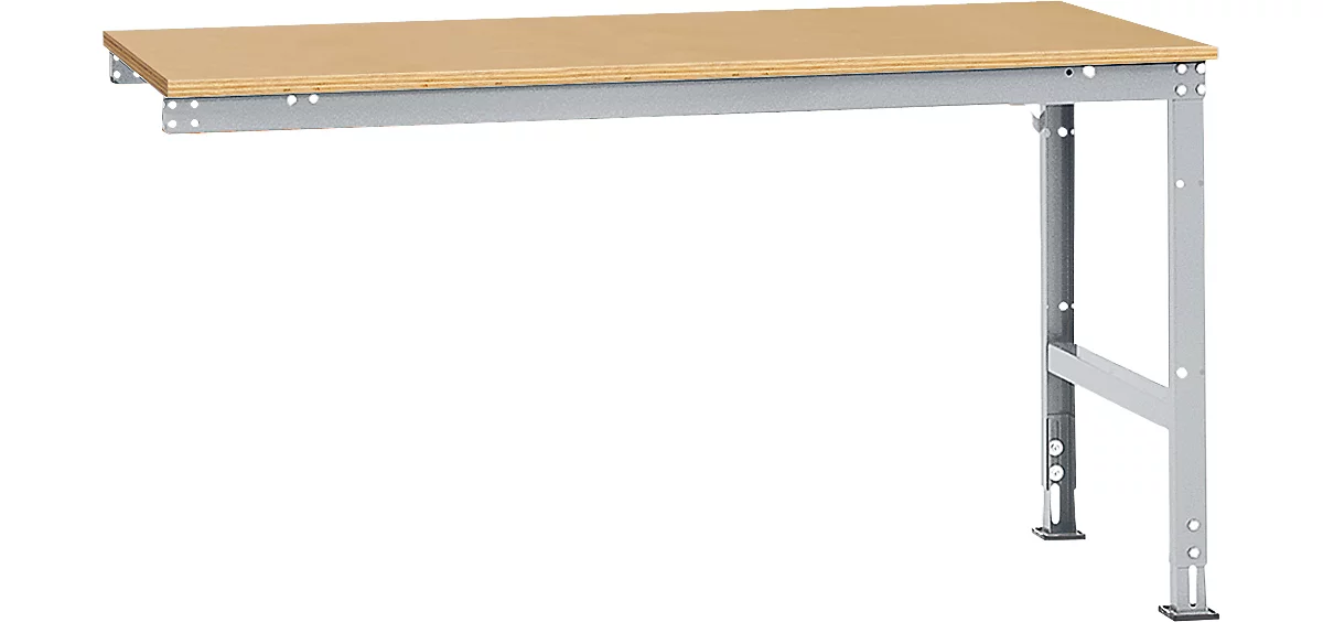 Mesa de extensión Manuflex UNIVERSAL estándar, tablero multiplex, 1750x1000, aluminio plateado