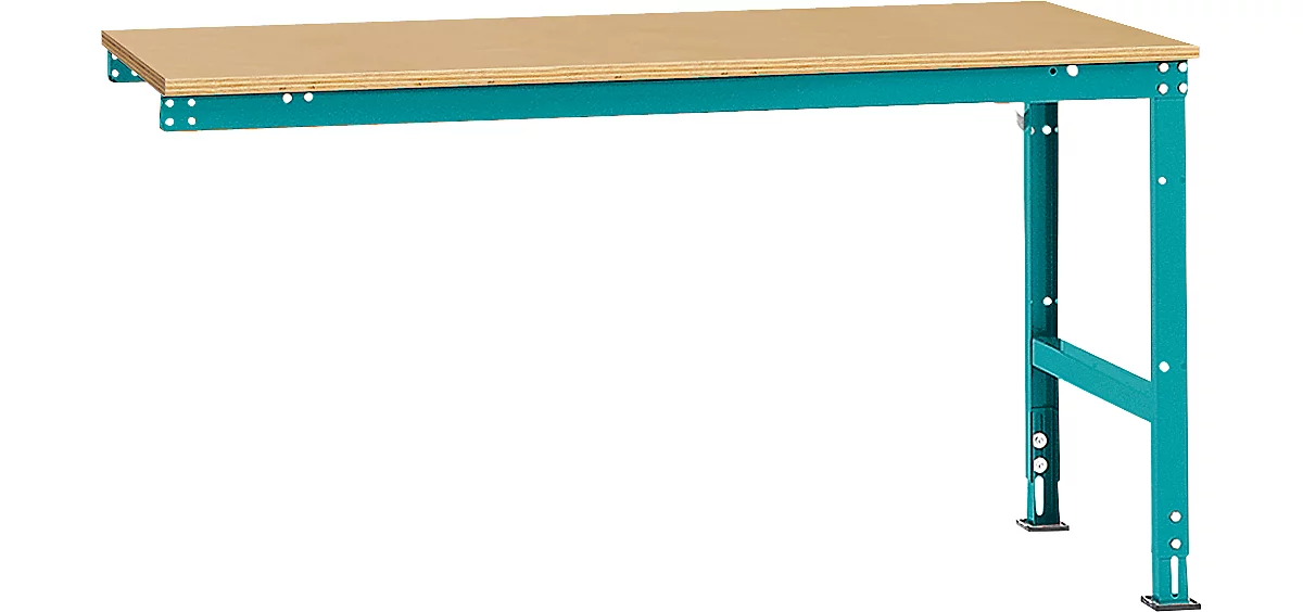 Mesa de extensión Manuflex UNIVERSAL estándar, tablero multiplex, 1750x1000, azul agua