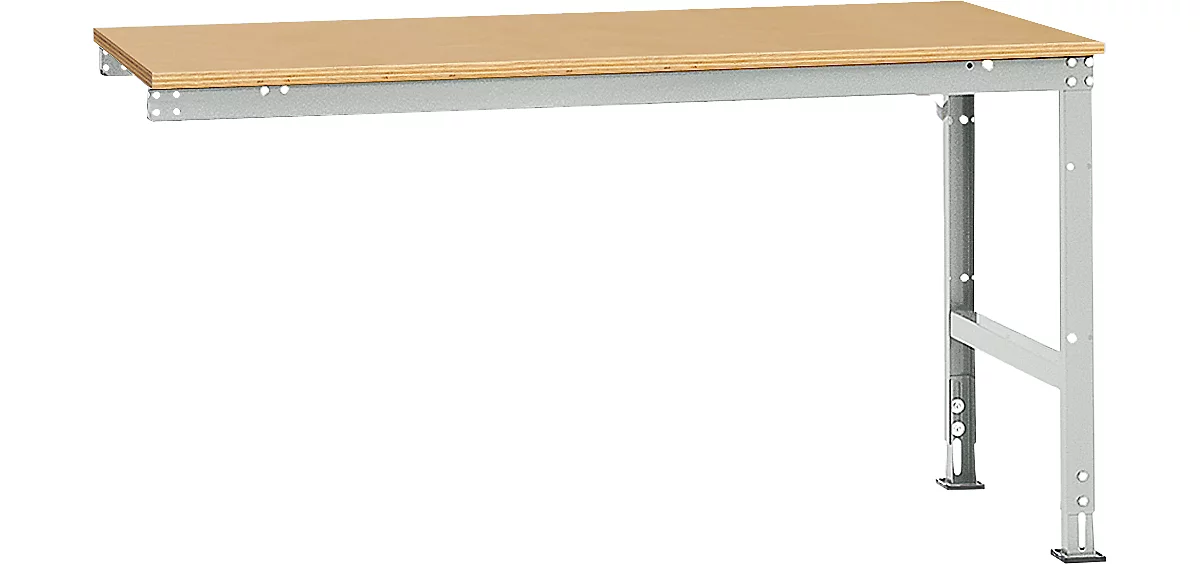 Mesa de extensión Manuflex UNIVERSAL estándar, tablero multiplex, 1750x1000, gris luminoso