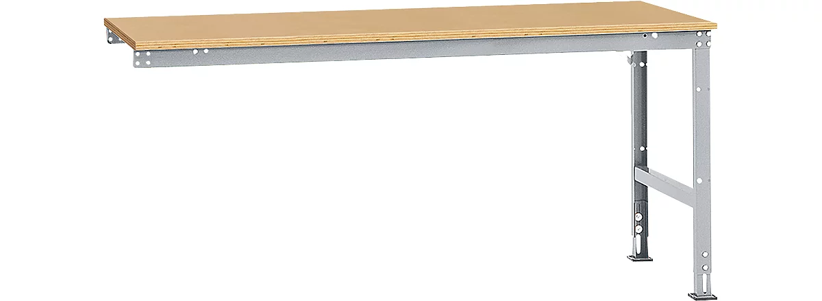 Mesa de extensión Manuflex UNIVERSAL estándar, tablero multiplex, 2000x1000, aluminio plateado
