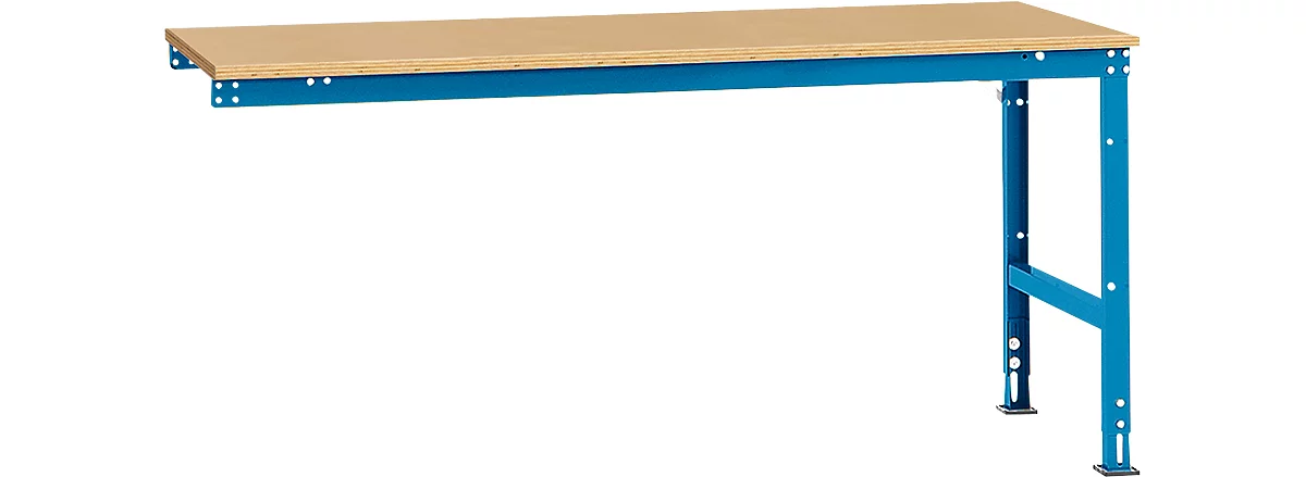Mesa de extensión Manuflex UNIVERSAL estándar, tablero multiplex, 2000x1000, azul luminoso