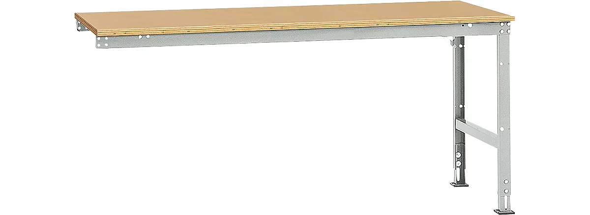 Mesa de extensión Manuflex UNIVERSAL estándar, tablero multiplex, 2000x1000, gris luminoso