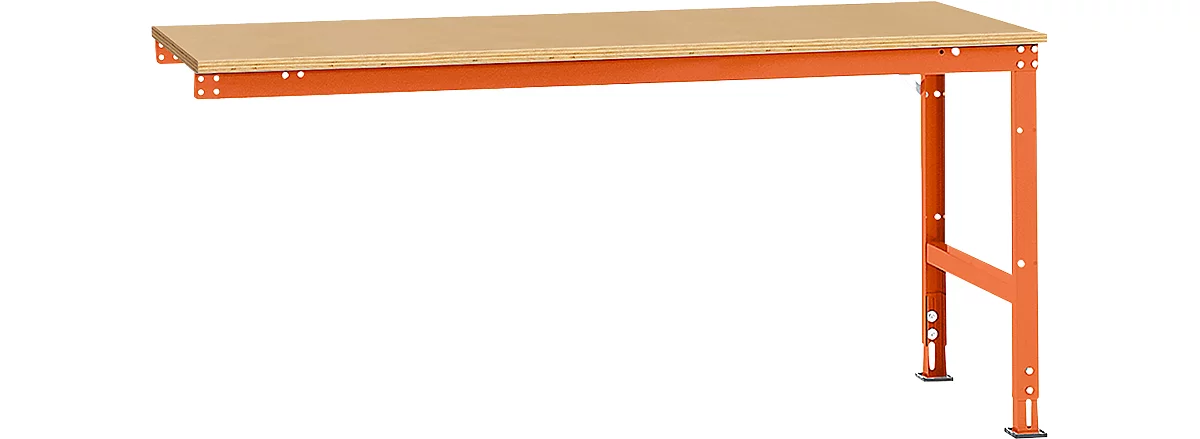 Mesa de extensión Manuflex UNIVERSAL estándar, tablero multiplex, 2000x1000, rojo anaranjado