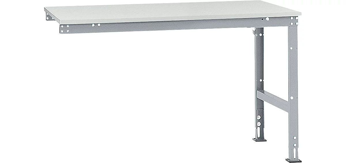 Mesa de extensión Manuflex UNIVERSAL estándar, tablero plástico, 1500x1000, aluminio plateado