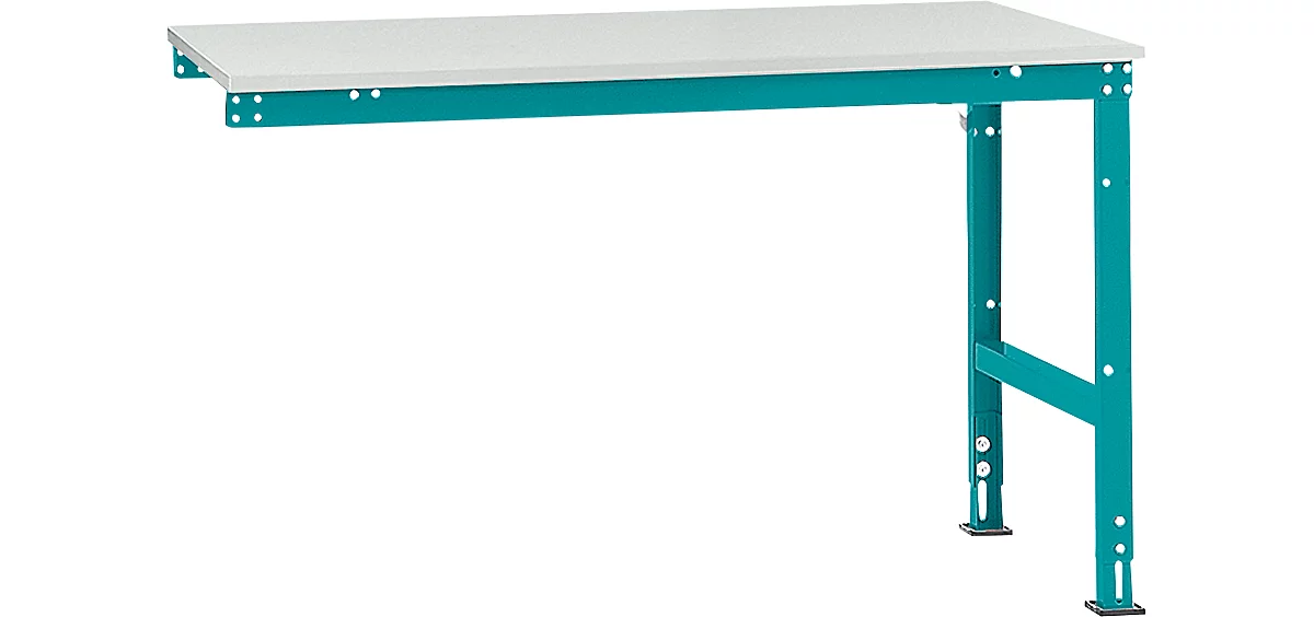 Mesa de extensión Manuflex UNIVERSAL estándar, tablero plástico, 1500x1000, azul agua