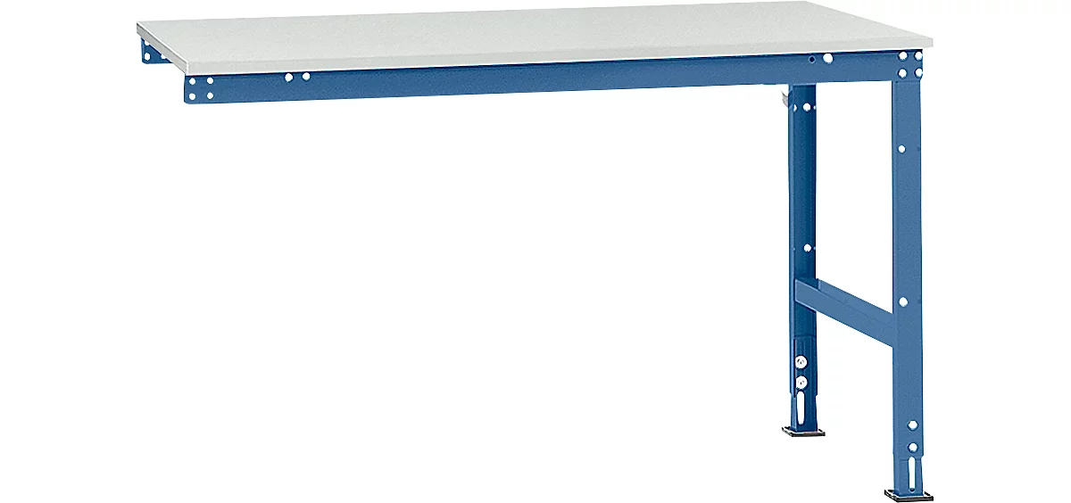 Mesa de extensión Manuflex UNIVERSAL estándar, tablero plástico, 1500x1000, azul brillante