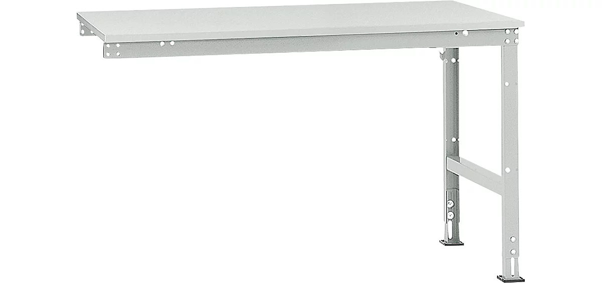 Mesa de extensión Manuflex UNIVERSAL estándar, tablero plástico, 1500x1000, gris luminoso