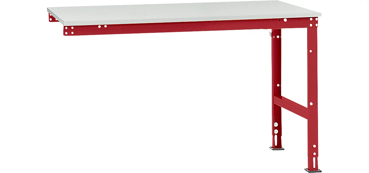 Mesa de extensión Manuflex UNIVERSAL estándar, tablero plástico, 1500x1000, rojo rubí