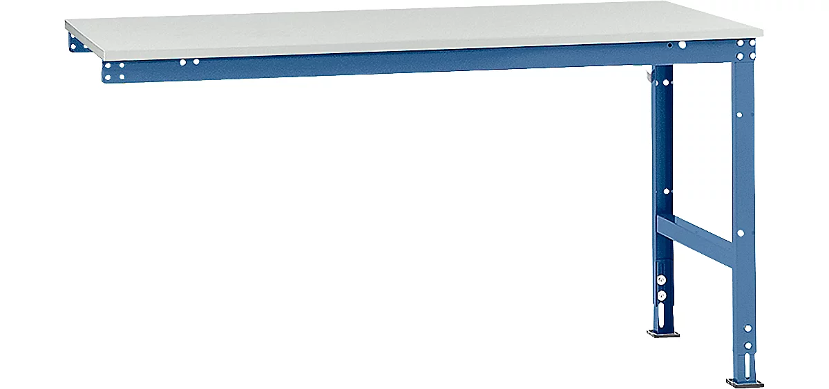 Mesa de extensión Manuflex UNIVERSAL estándar, tablero plástico, 1750x1000, azul brillante