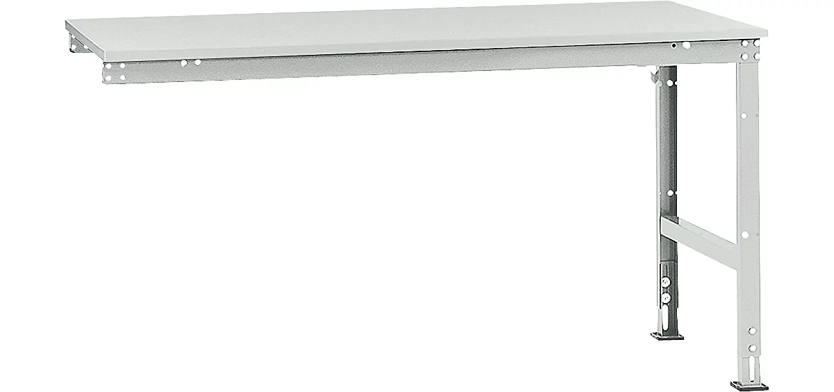 Mesa de extensión Manuflex UNIVERSAL estándar, tablero plástico, 1750x1000, gris luminoso