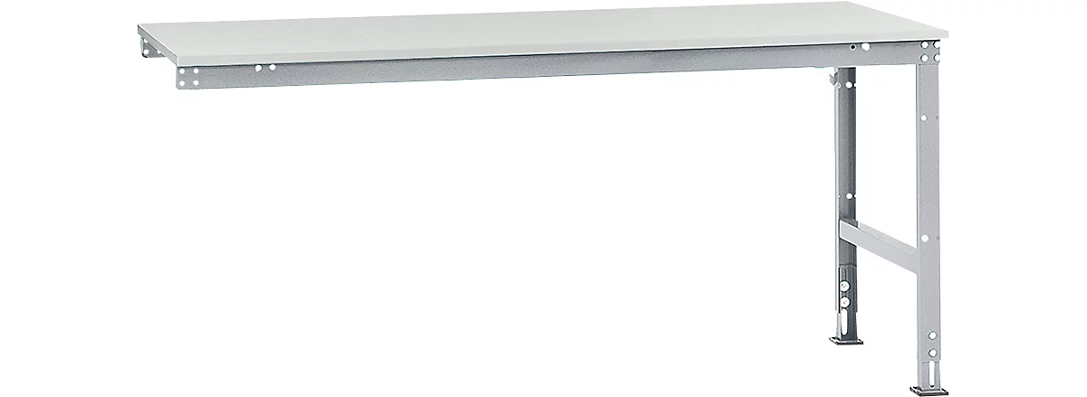 Mesa de extensión Manuflex UNIVERSAL estándar, tablero plástico, 2000x1000, aluminio plateado