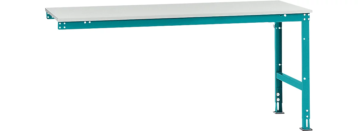 Mesa de extensión Manuflex UNIVERSAL estándar, tablero plástico, 2000x1000, azul agua