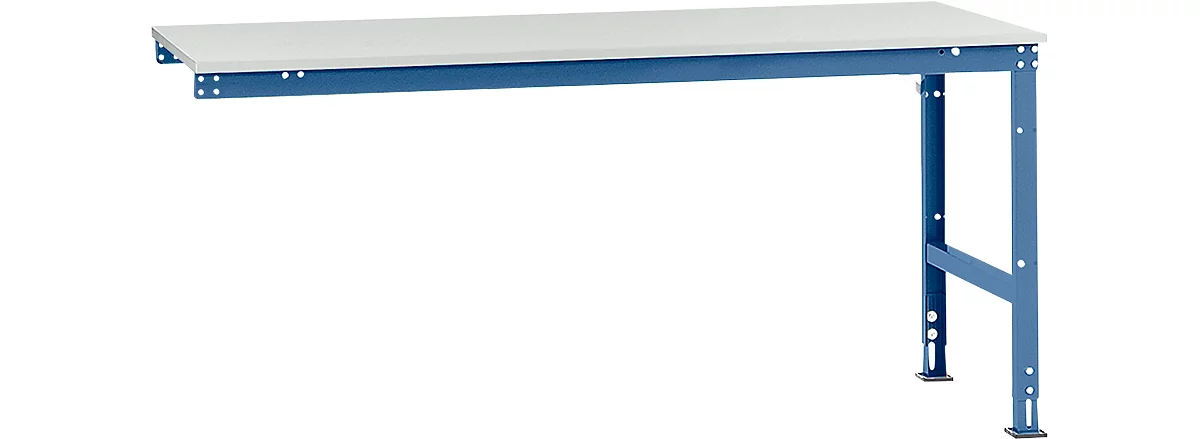 Mesa de extensión Manuflex UNIVERSAL estándar, tablero plástico, 2000x1000, azul brillante