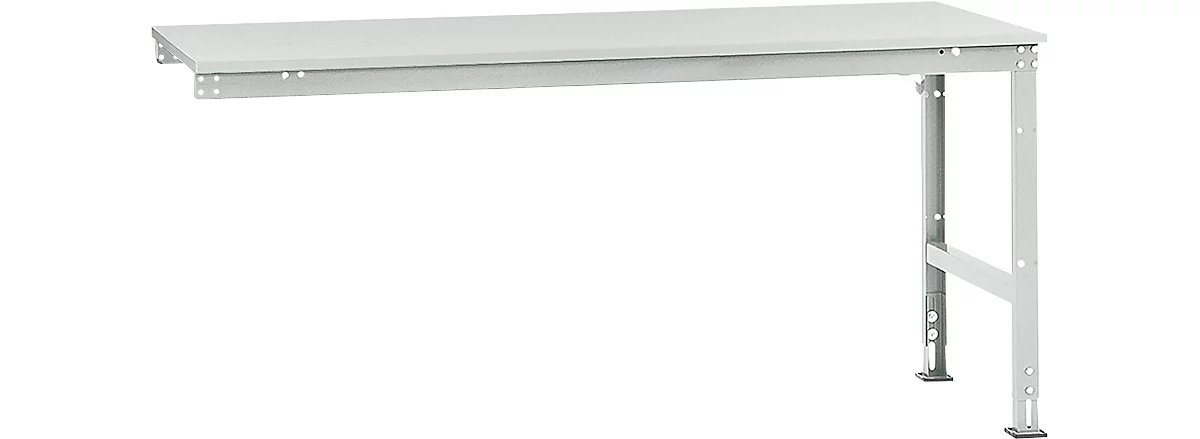 Mesa de extensión Manuflex UNIVERSAL estándar, tablero plástico, 2000x1000, gris luminoso