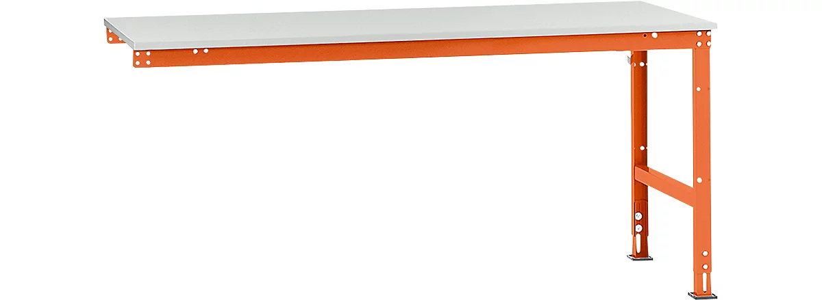 Mesa de extensión Manuflex UNIVERSAL estándar, tablero plástico, 2000x1000, rojo anaranjado