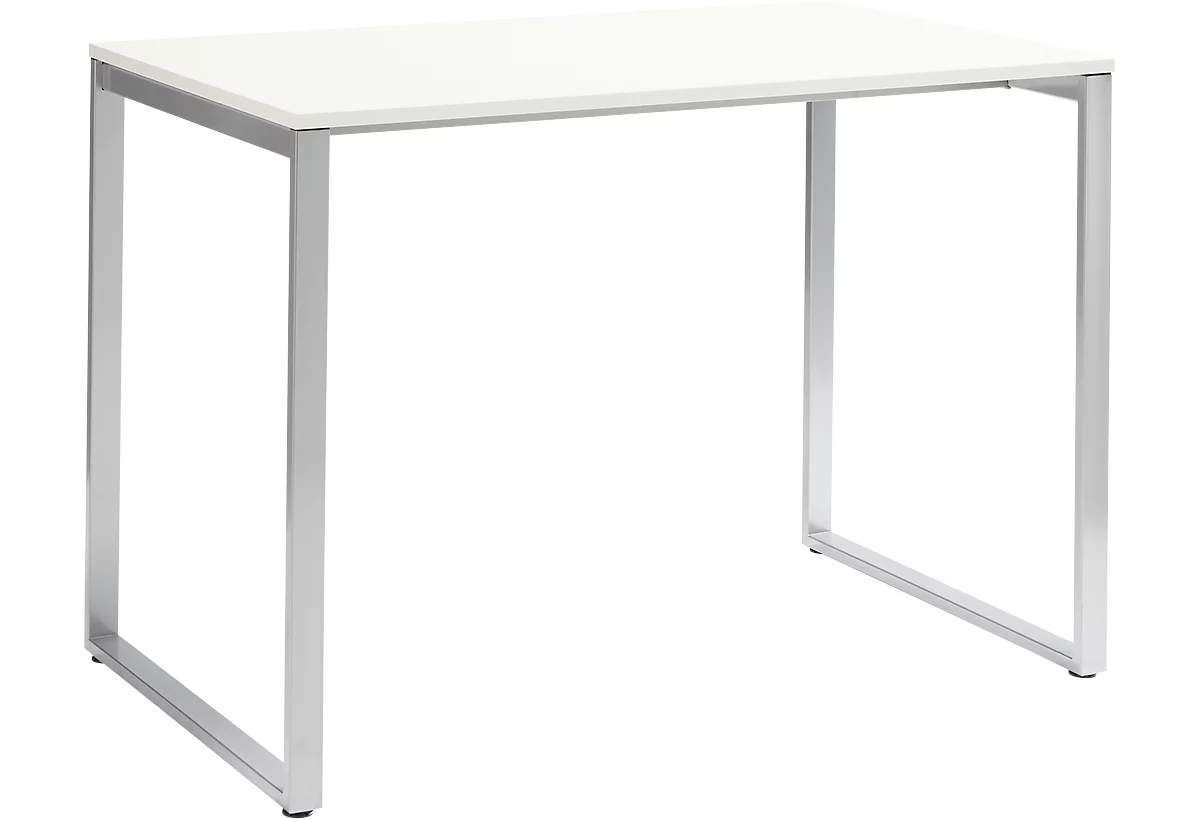 Mesa de reuniones alta Squart, An 1600 x P 900 x Al 1120 mm, blanco/aluminio