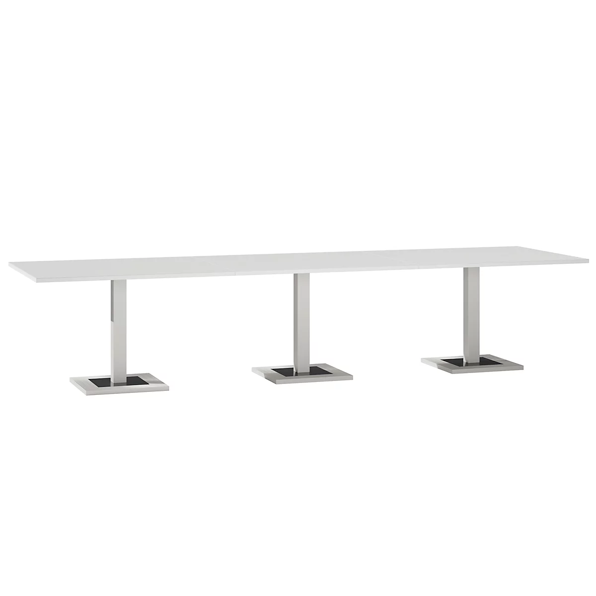 Mesa de reuniones Quandos 3 partes, An 3500 x P 1000 mm, blanco