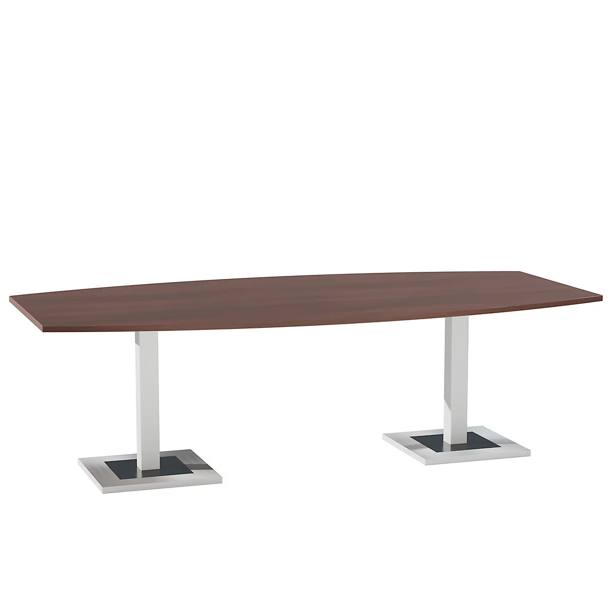 Mesa de reuniones Quandos, forma de barca, An 2400 x P 1200 mm, arce Brazil