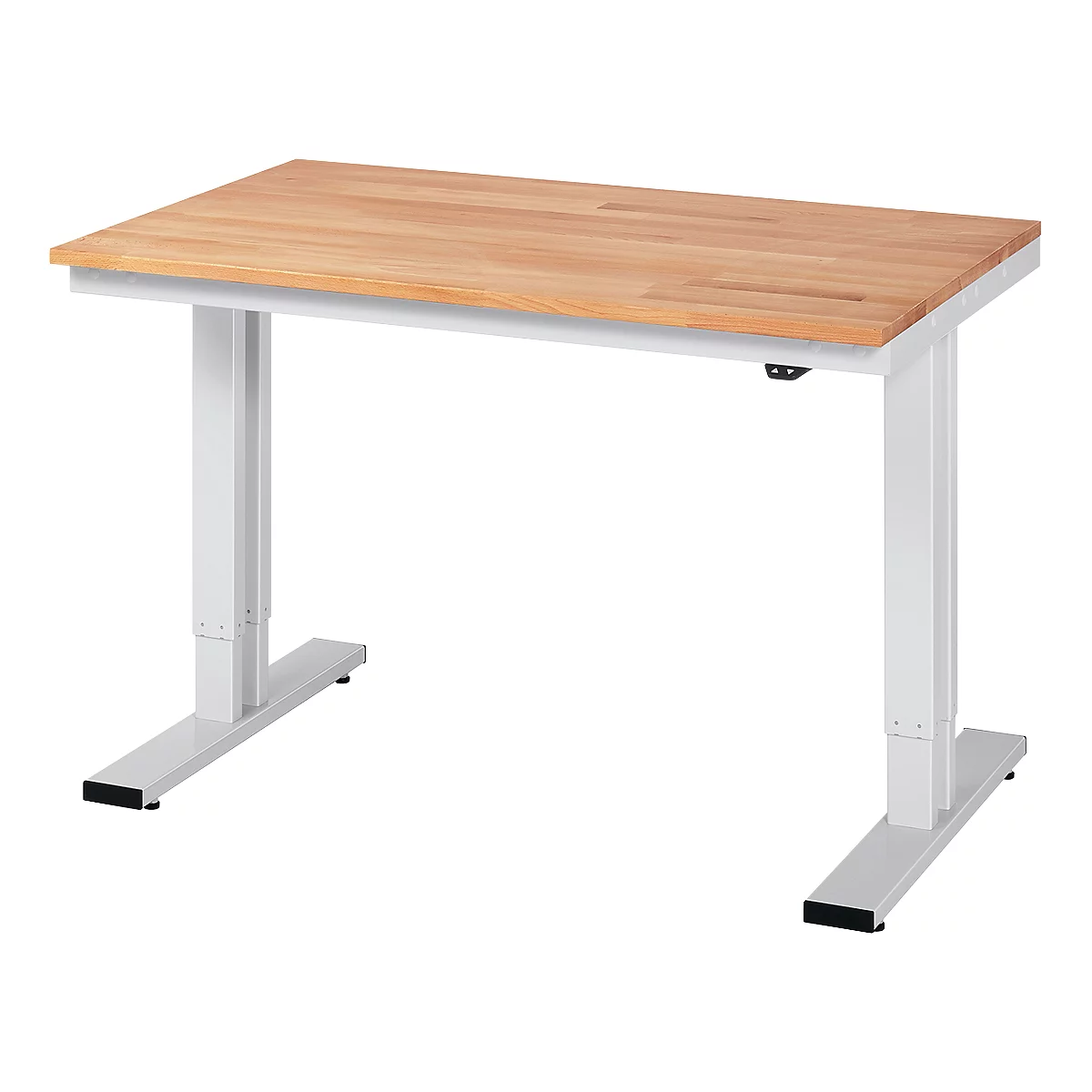 Mesa de taller serie adlatus 300, tablero de haya maciza, An 1250 x P 800 x Al 720 - 1120 mm