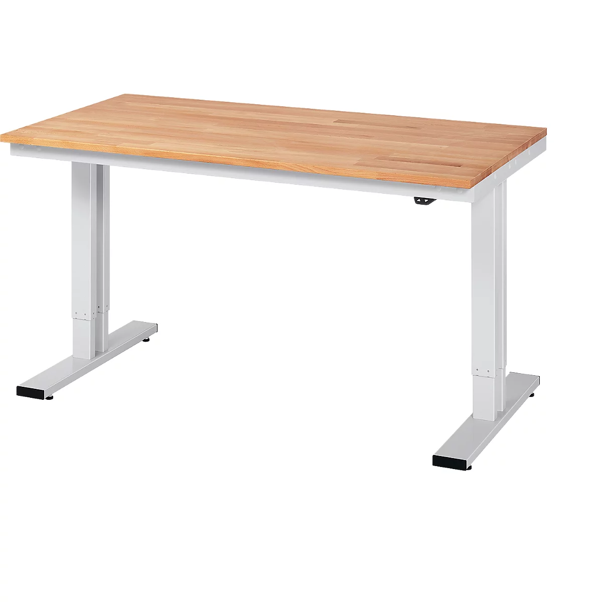 Mesa de taller serie adlatus 300, tablero de haya maciza, An 1500 x P 800 x Al 720 - 1120 mm