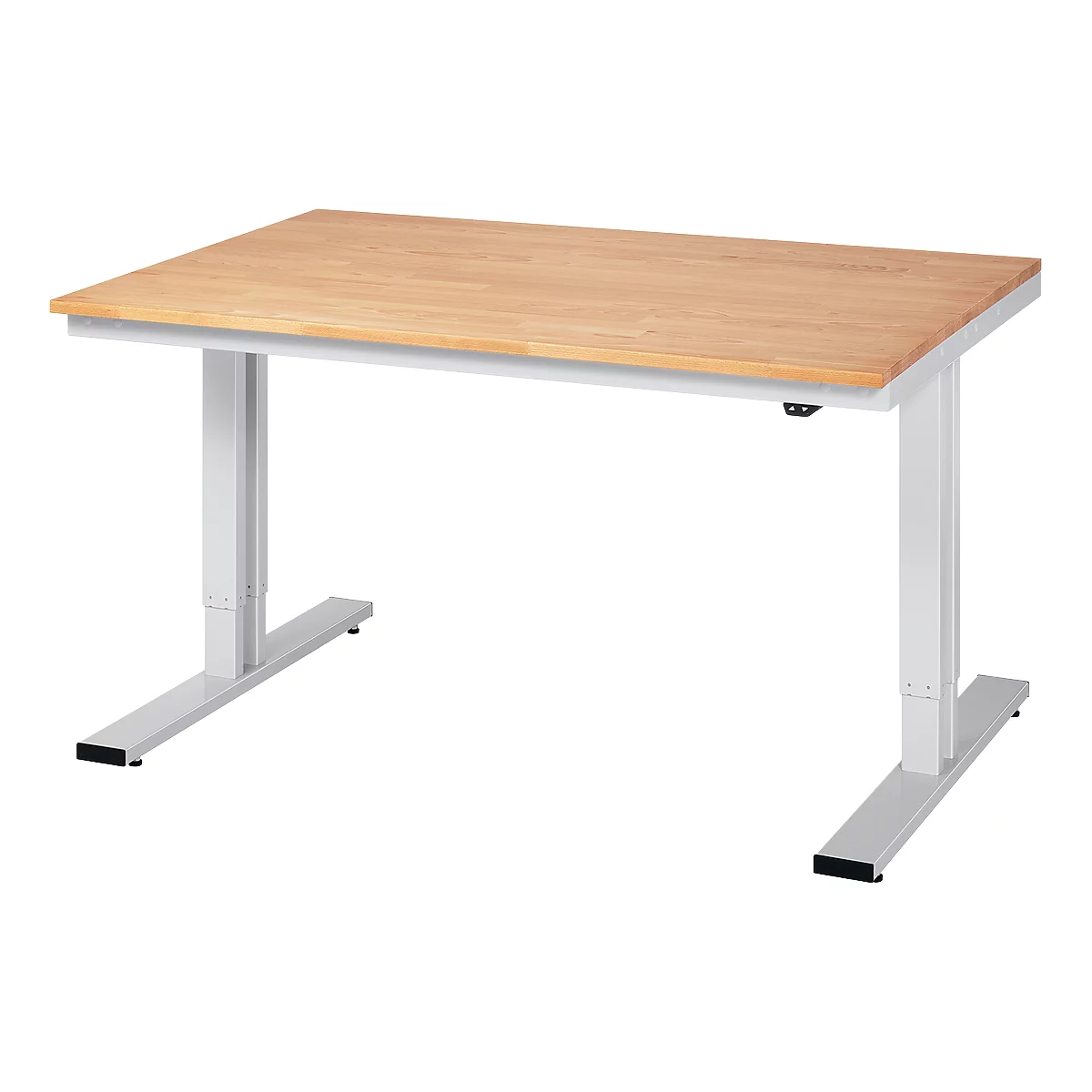 Mesa de taller serie adlatus 300, tablero de haya maciza, An 1500 x P 800 x Al 720 - 1120 mm