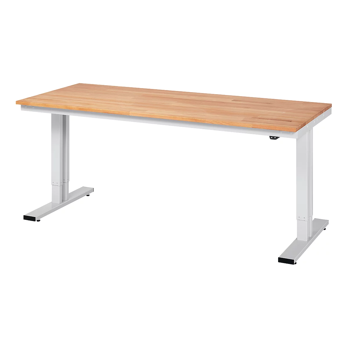 Mesa de taller serie adlatus 300, tablero de haya maciza, An 2000 x P 800 x Al 720 - 1120 mm