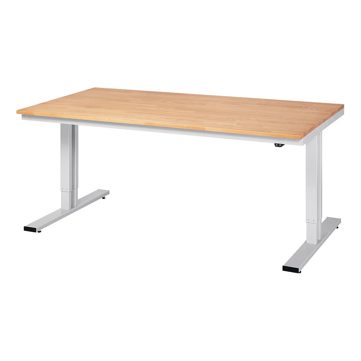 Mesa de taller serie adlatus 300, tablero de haya maciza, An 2000 x P 800 x Al 720 - 1120 mm