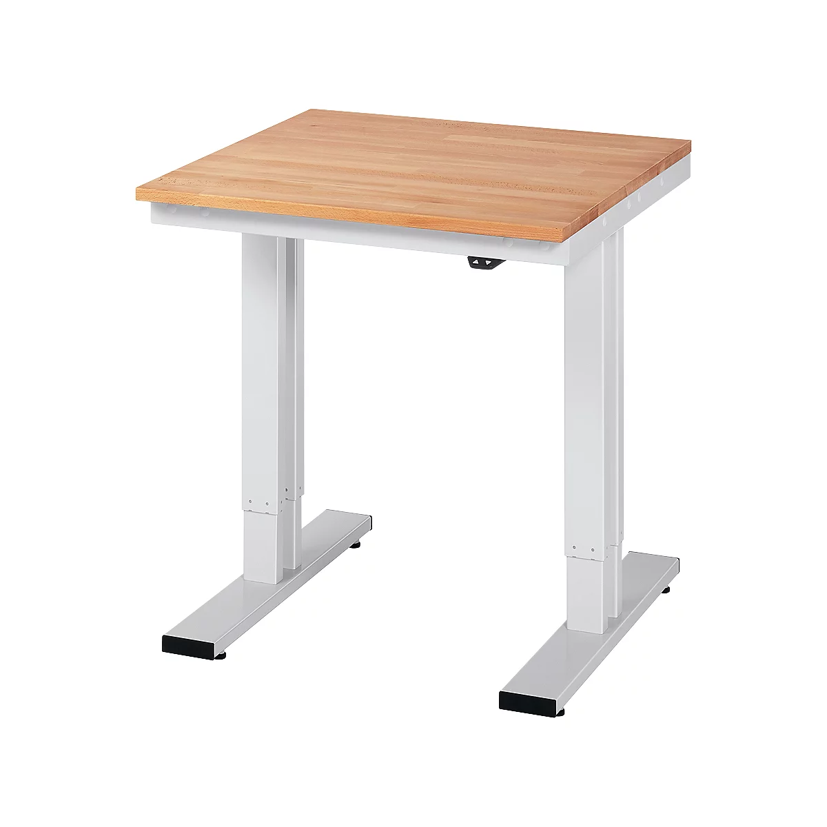 Mesa de taller serie adlatus 300, tablero de haya maciza, An 750 x P 800 x Al 750 - 1120 mm