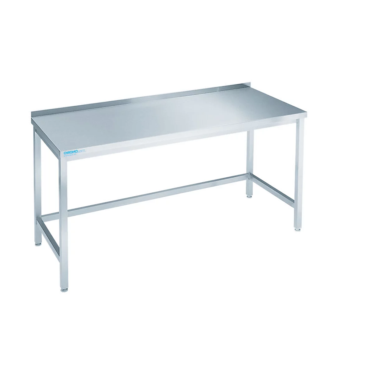 Mesa de trabajo de acero inoxidable, accesible con transpaleta, 850 x 700 x 1400 mm