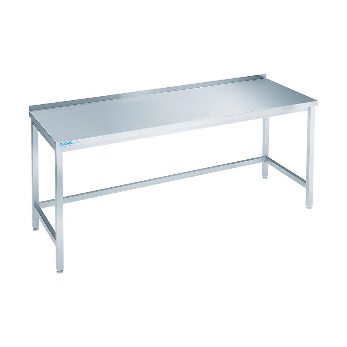 Mesa de trabajo de acero inoxidable, accesible con transpaleta, 850 x 700 x 1600 mm