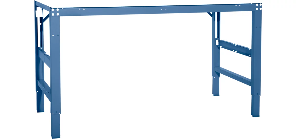 Mesa de trabajo Ergo, electrohidráulica, tablero acabado PVC, 1000 x 800 mm, azul brillante