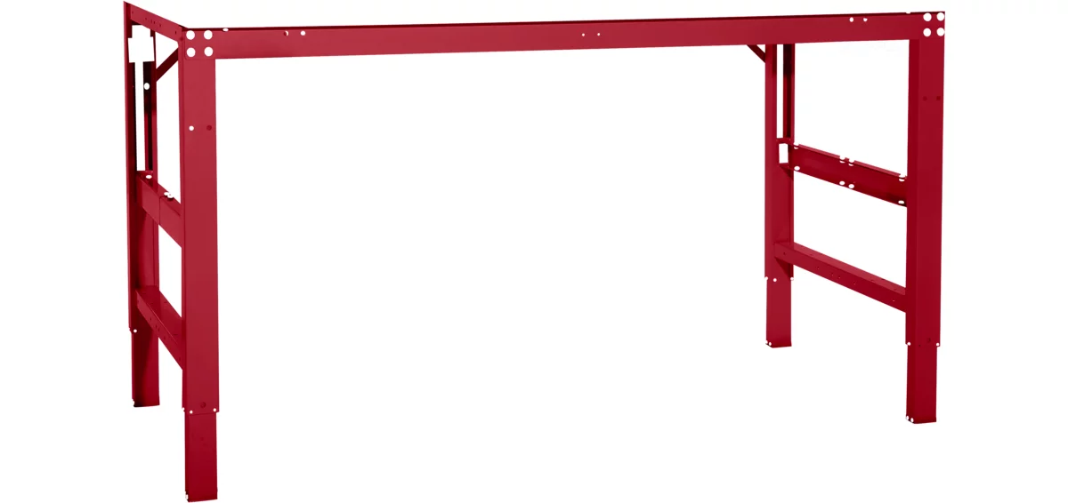 Mesa de trabajo Ergo, electrohidráulica, tablero acabado PVC, 1500 x 800 mm, rojo rubí