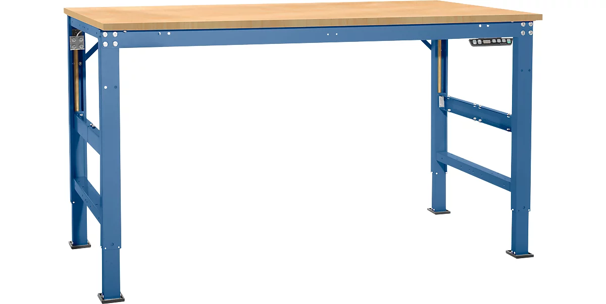 Mesa de trabajo Ergo, electrohidráulica, tablero multiplex, 1750 x 800 mm, azul brillante